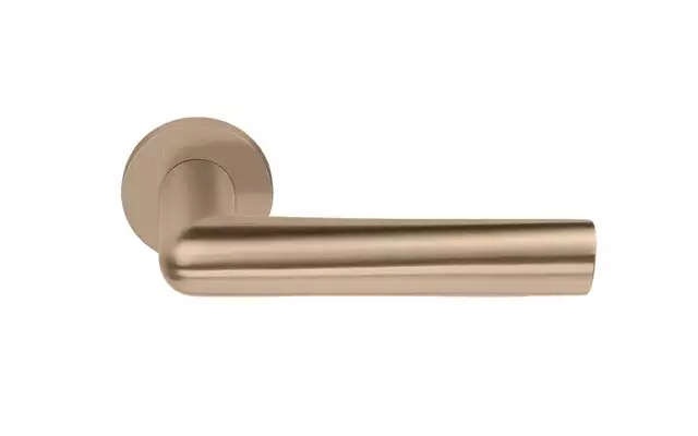 Deurkruk PVD licht brons Inc Piet Boon op verende rozet PBI102-G